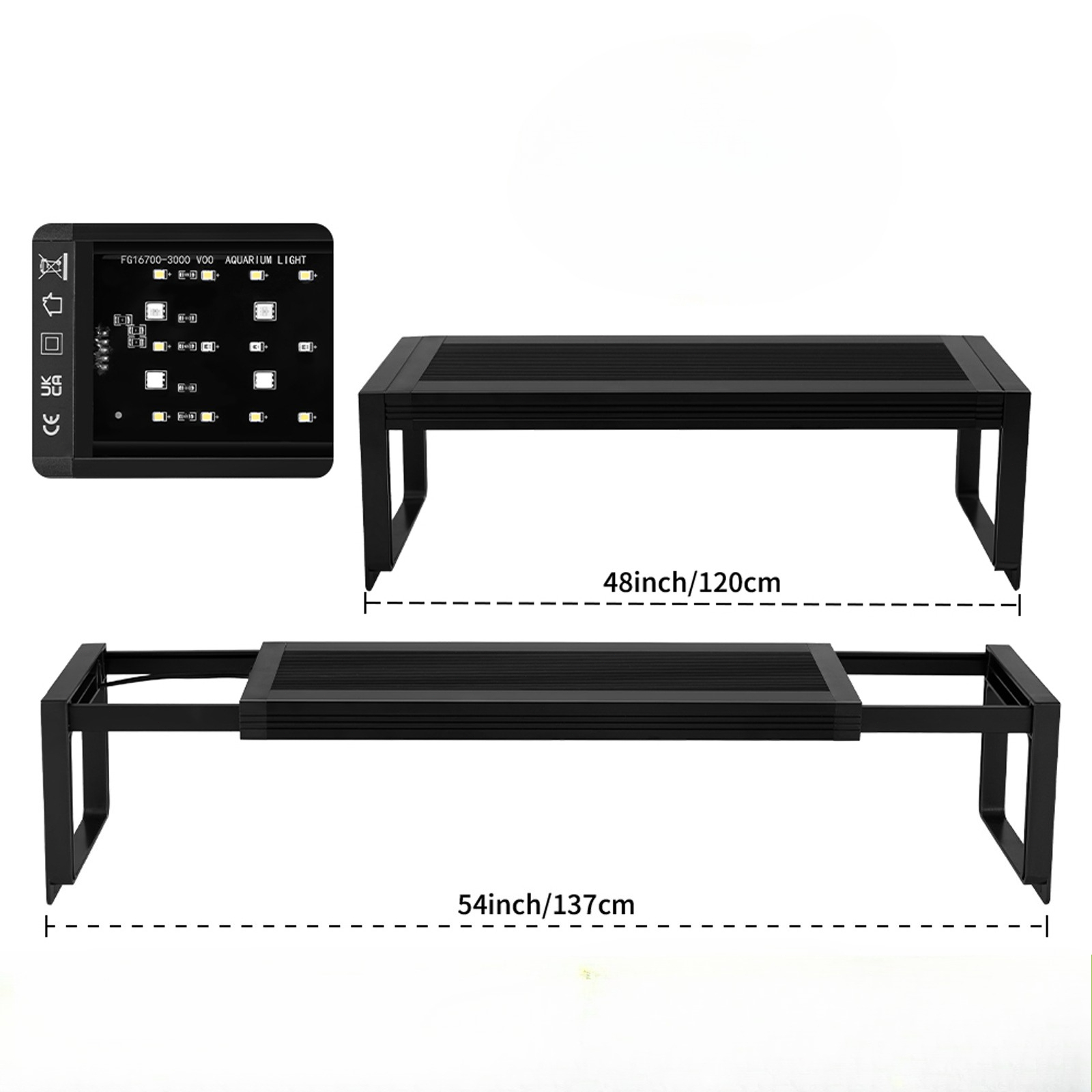 Planted Aquarium Hanging Light - Lampe LED suspendue pour aquarium 100V-240V,
