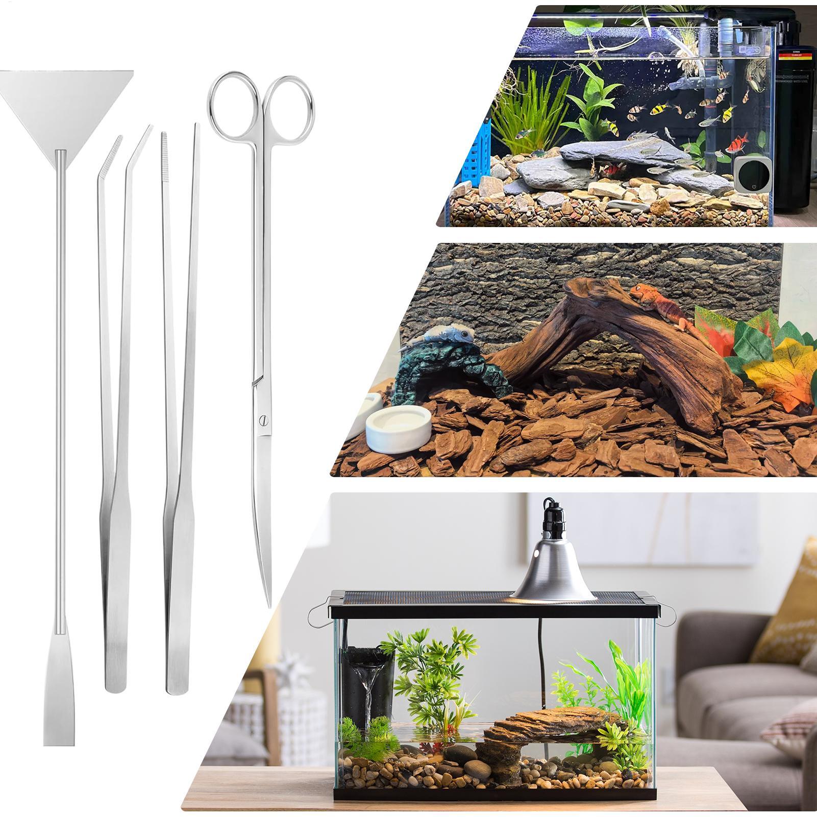 Planted Aquarium Maintenance - Kit d'outils d'aquarium en acier inoxydable,